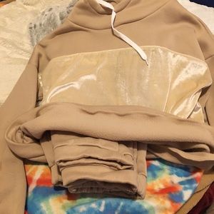 Tan n gold jogging suit